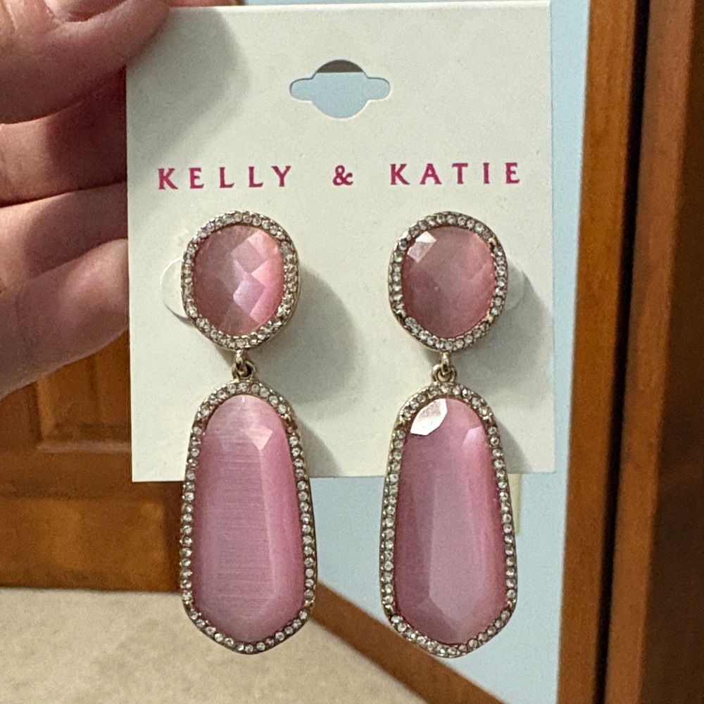 Kelly & Katie | Pink and Gold Statement Earrings
